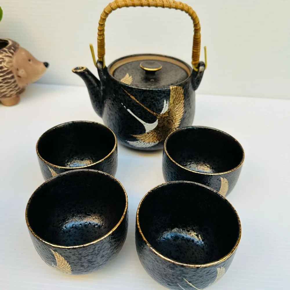Japanese Black textured ceramic Tea Set – SENSU Trading – Made in Japan